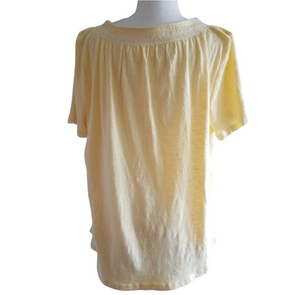 Talbots Shirt Short Sleeve Round Collar Yellow Tee Size XL - Picture 3 of 6